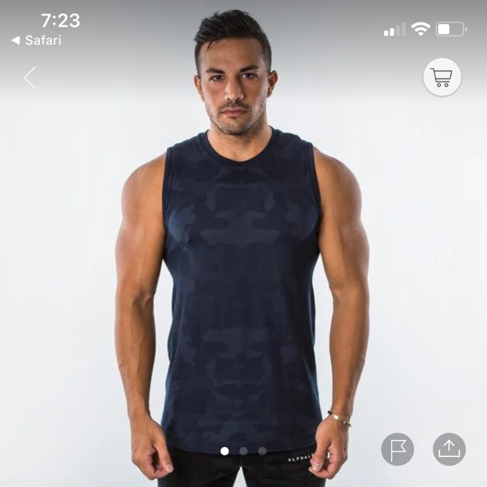 Alphalete men’s seamless blue camo tank SOLD